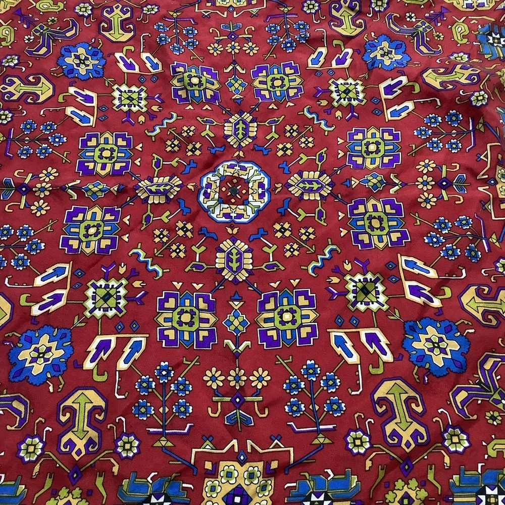 Beautiful Patterned Rolled Hem Scarf Vibrant Jewe… - image 5